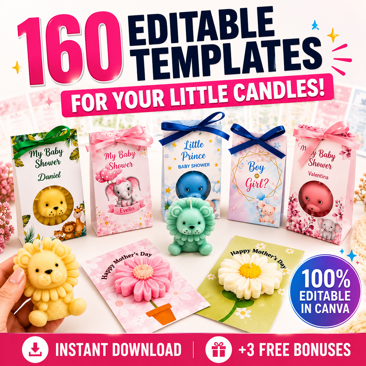 Templates ideal for keepsakes—baptisms, baby showers, and much more