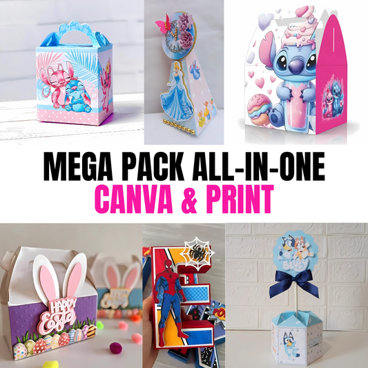 Mega Pack of Templates for boxes, labels, invitations, stickers, tags.