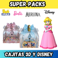 Pack de Plantillas para Cajitas, princesas disney y personajes animados
